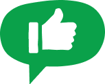 speach bubble thumbs up