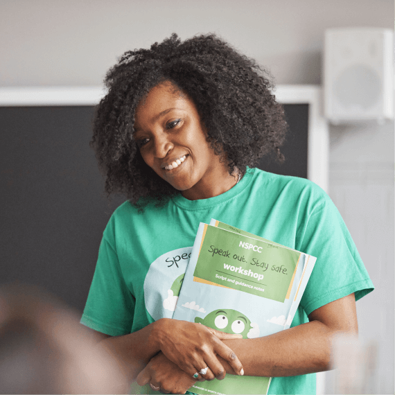 volunteer holding documents